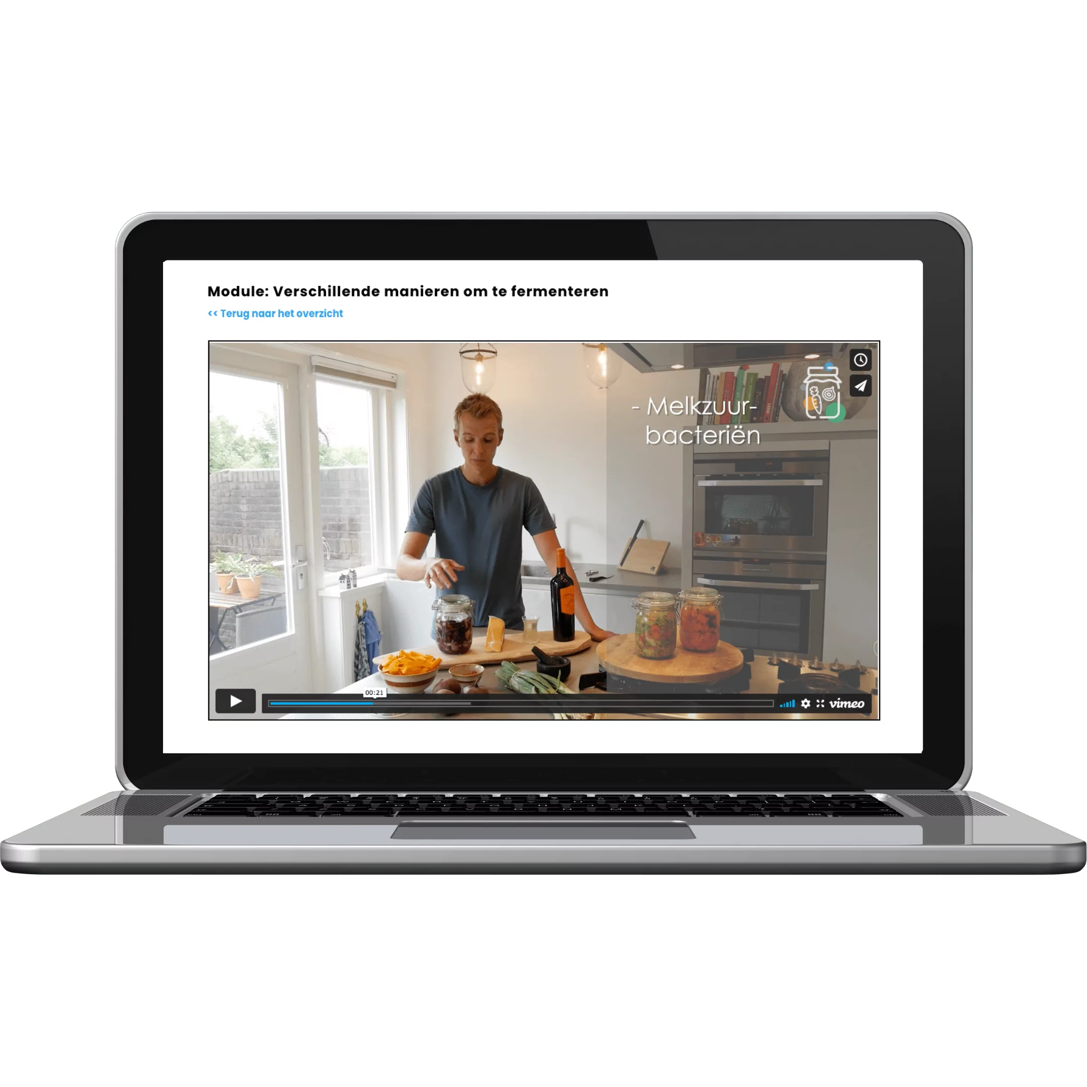 Online cursus fermenteren laptop transparante achtergrond (lerenfermenteren.nl) melkzuur online cursus fermenteren